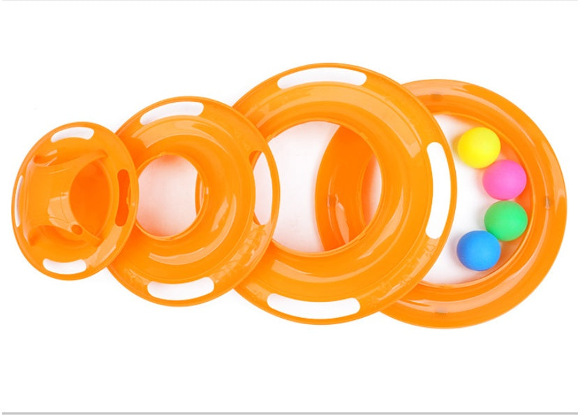 Cat turntable ball toy four-layer cat turntable Can insert funny cat stick puzzle play plate cat turntable track ball