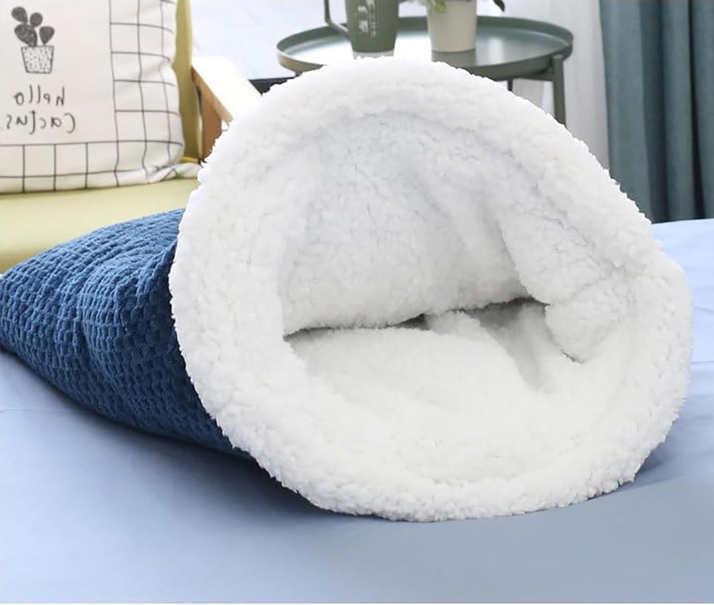 Cat Winter Sleeping Bag, Cat Crinkle Sack Removable Cat Bag For Sleeping 360  Warm Semienclosed Cat Sleeping Bag Bed With Cave For Cats Up To 6kg