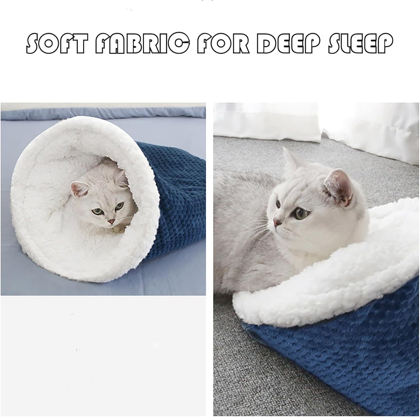Cat Winter Sleeping Bag, Cat Crinkle Sack Removable Cat Bag For Sleeping 360  Warm Semienclosed Cat Sleeping Bag Bed With Cave For Cats Up To 6kg