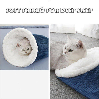 Cat Winter Sleeping Bag, Cat Crinkle Sack Removable Cat Bag For Sleeping 360  Warm Semienclosed Cat Sleeping Bag Bed With Cave For Cats Up To 6kg