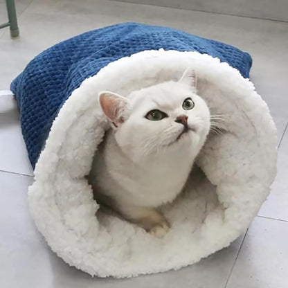 Cat Winter Sleeping Bag, Cat Crinkle Sack Removable Cat Bag For Sleeping 360  Warm Semienclosed Cat Sleeping Bag Bed With Cave For Cats Up To 6kg